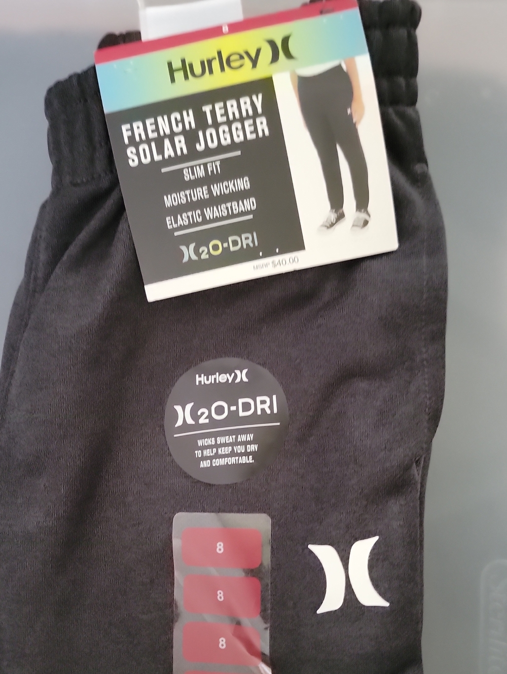 Nwt black hurley joggers, size 8